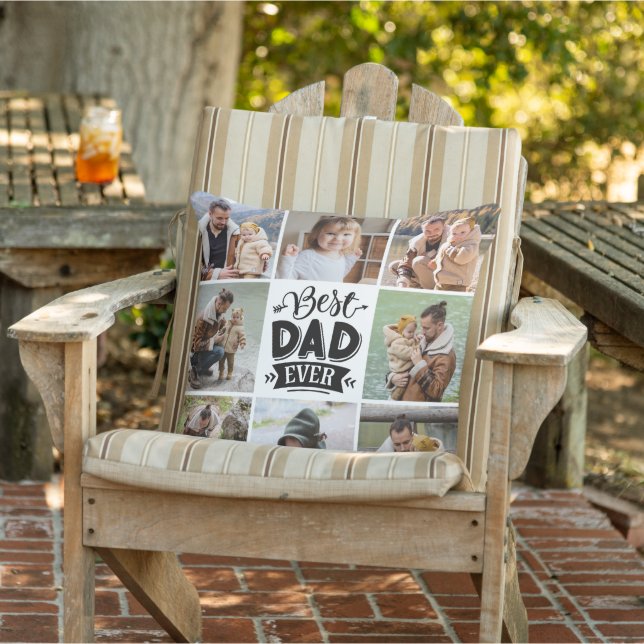 Coussin 8 Photo Collage Bonne Fête des pères Meilleur Papa (Chaise)