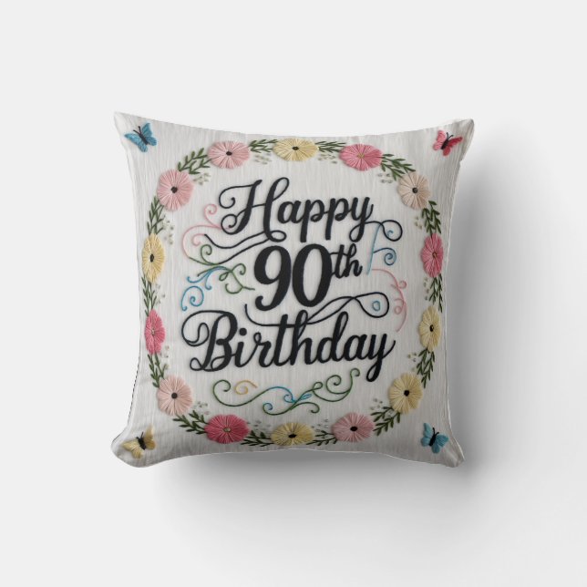 Coussin 90 ans d'amour" Jetez l'oreiller : Un voyage plein (Recto)