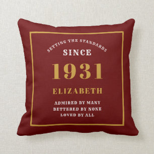 Coussin 90e anniversaire 1931 Elegant Chic Red Personnalis