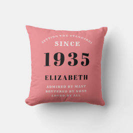 Coussin 90e anniversaire 1935 Rose Girly Elegant Chic