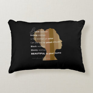 Coussin à accent « Femme d'ébène » Beau est votre 