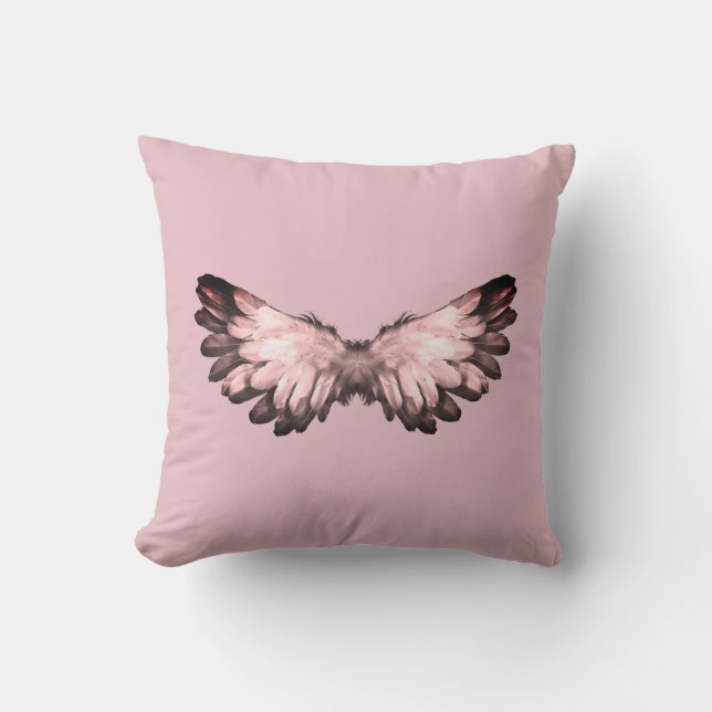 Coussin à aile d'ange rose (Recto)