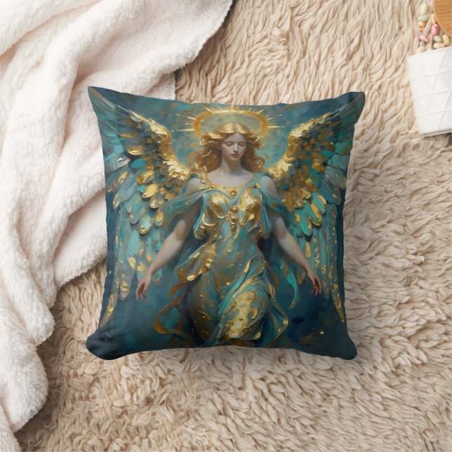 Coussin A Beautiful Gold and Turquoise Angel  (Couverture)