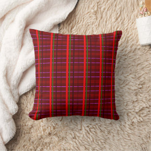 Coussin À damiers artistique - Rouge Vert Retro style