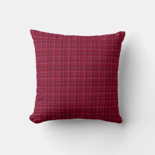 Coussin À damiers rouge Tartan