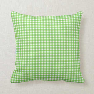 Coussin À damiers vert et blanc