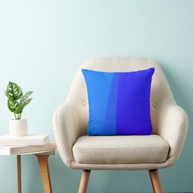 Coussin à deux tons bleu (Chaise)