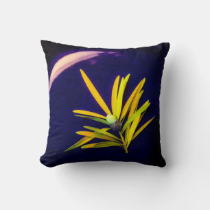 Coussin À feuillage persistant sur l'oreiller à lancer ble