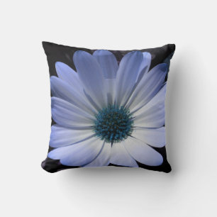 Coussin à fleurs bleu marguerite