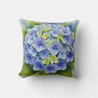 Coussin à fleurs Blue Hydrangea
