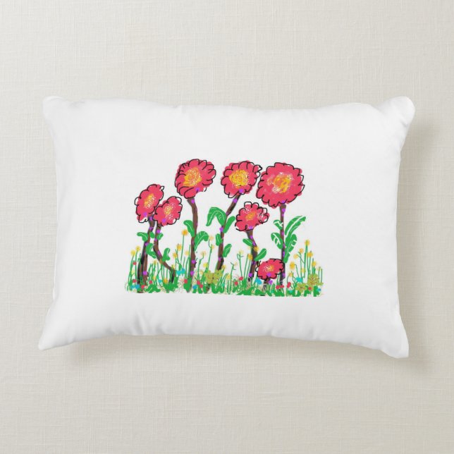 Coussin à fleurs rouges (Dos)