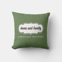Coussin À La Maison Et À La Famille (16 x 16)