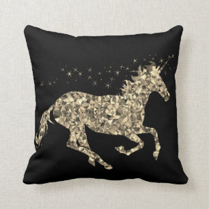 Coussin à la mode de décor de licorne prismatiqu