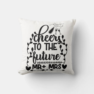 Coussin À la santé de l'avenir M + Mme