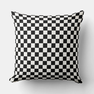 Coussin à lancer en tableau noir et blanc