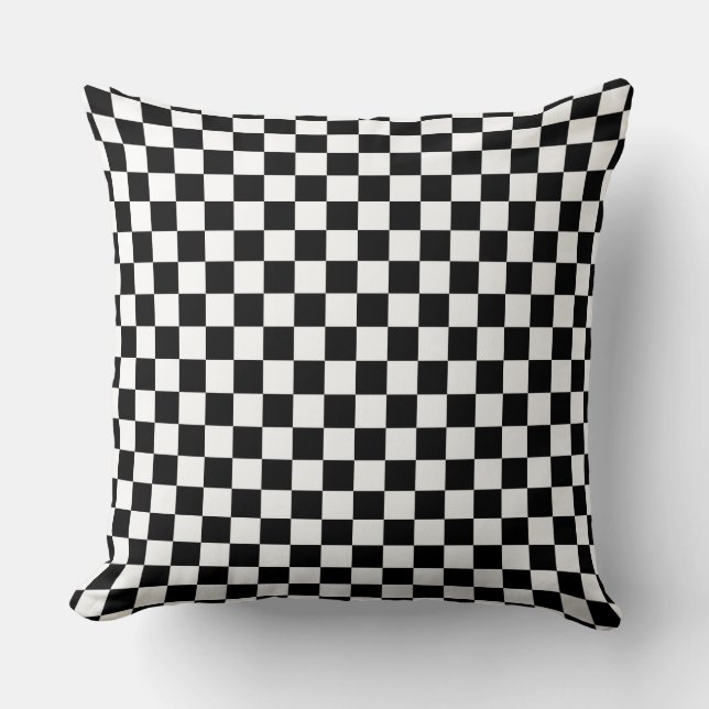 Coussin à lancer en tableau noir et blanc (Recto)
