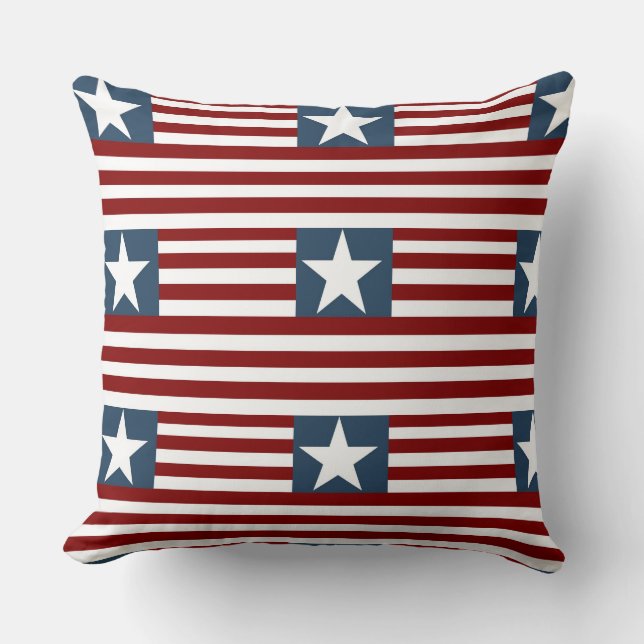 Coussin à lancer - Étoiles et rayures (Recto)