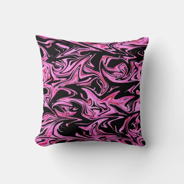 Coussin À Lève Fée En Marbre Rose Et Noir. (Recto)