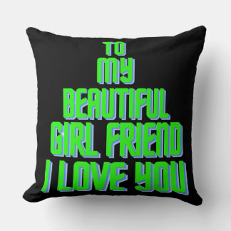 Coussin À ma belle petite amie Je t'aime Noël Noir