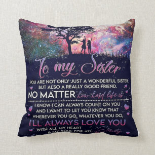 Coussin À Ma Soeur Lady Girl Cadeau, Soeur Cadeau Anniver