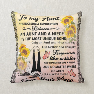 Coussin À Ma Tante Du Cadeau Du Tournesol De Nièce
