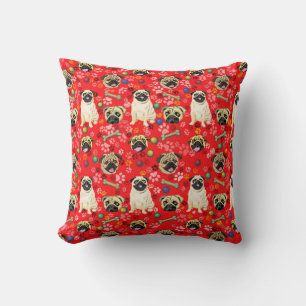 Coussin à motif Carlin rouge