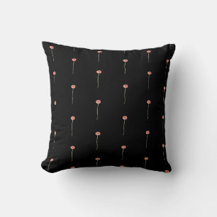 Coussin à motif de fleurs de gerbera rouge pâle