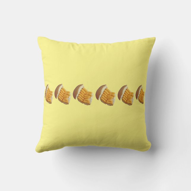 Coussin à motif de pâte de fromage. (Verso)