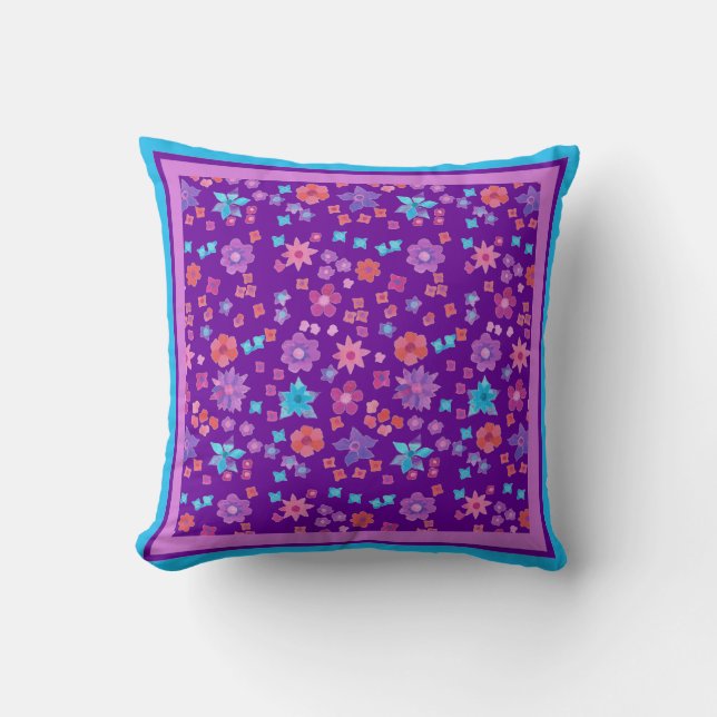 Coussin à oreiller à jet de puissance violet (Recto)