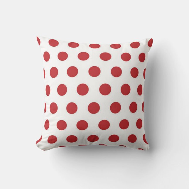Coussin À Pois Rouge Et Blanc (Recto)