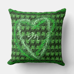 Coussin à quatre feuilles Motif de trèfle de mono