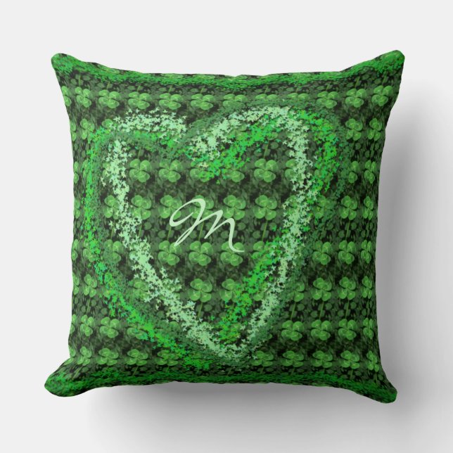 Coussin à quatre feuilles Motif de trèfle  de mono (Recto)