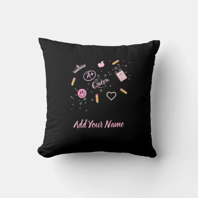 Coussin A+ Queen Throw Pillow (Recto)