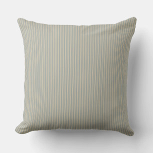 Coussin à rayures beige et gris