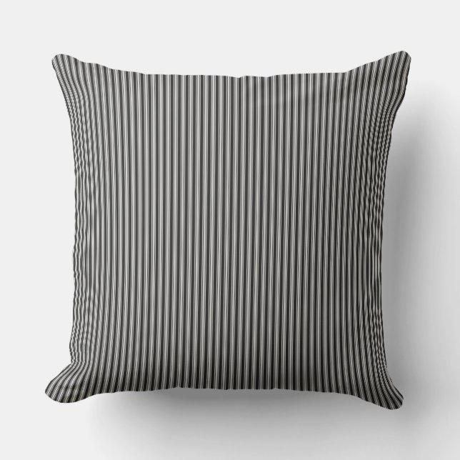 Coussin à rayures noir et blanc (Recto)