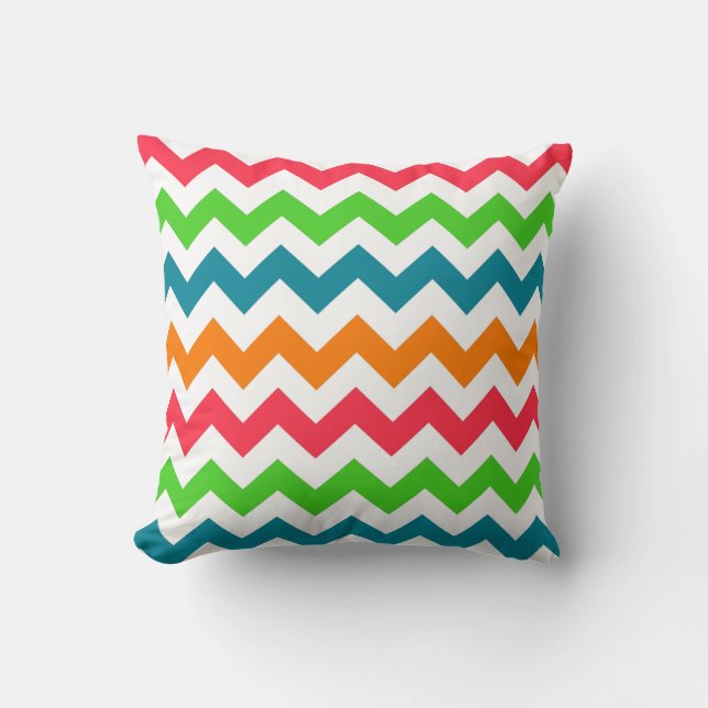 Coussin à rayures Tropical Chevron ZigZag (Recto)