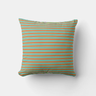 Coussin à rayures vertes