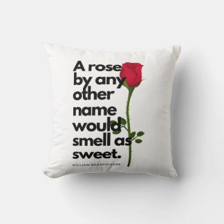Coussin A SHAKESPEARE POEM AND A ROSE  Throw Pillow