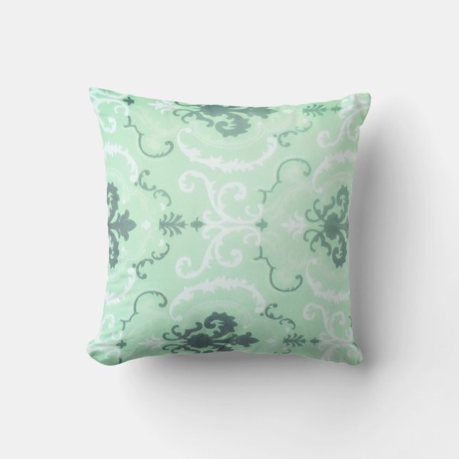 Coussin A soft pastel green Throw Pillow (Recto)