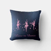 Coussin à thème Navy & Pink Ballerina Ballet