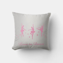 Coussin à thème Silver & Pink Ballerina Ballet