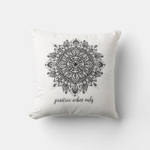 Coussin à Thon Noir et Blanc Mandala