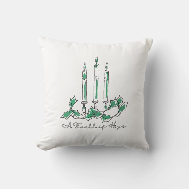 Coussin A Thrill of Hope Candle Line Art (Recto)