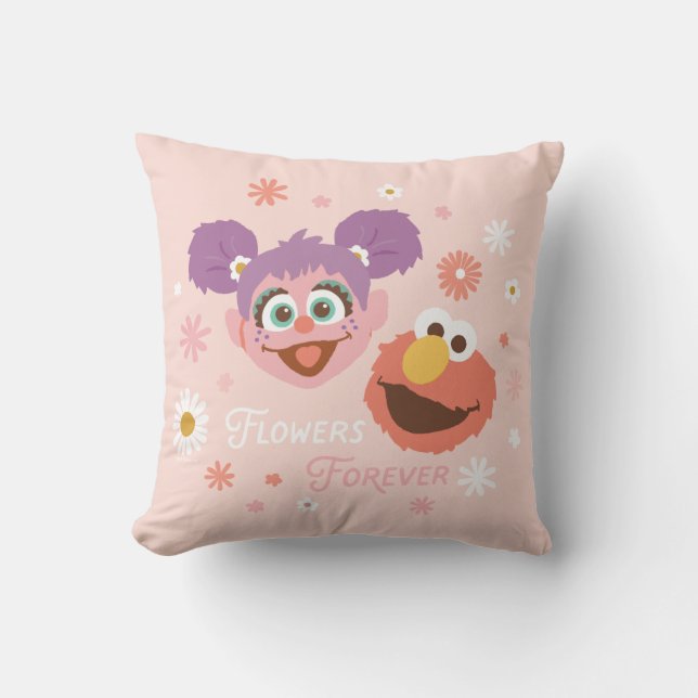 Coussin Abby Cadabby et Elmo | Fleurs pour toujours (Recto)