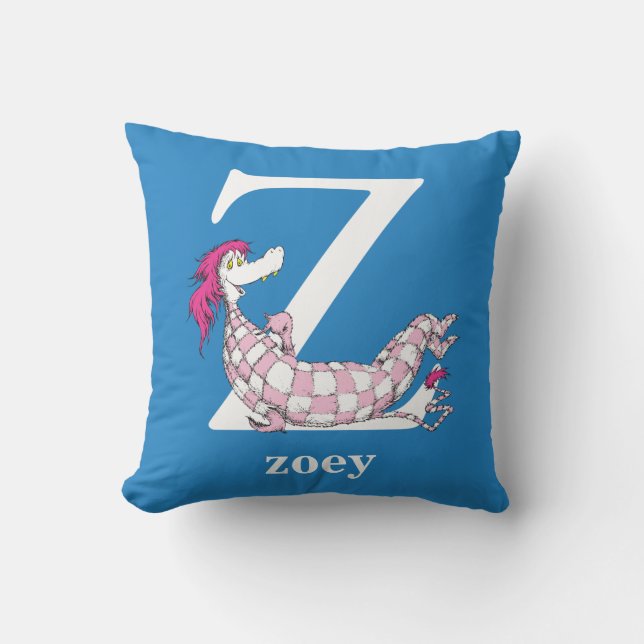 Coussin ABC du Dr Seuss : Lettre Z - Blanc | Ajouter Votre (Recto)