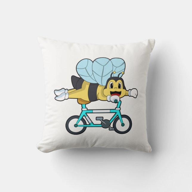 Coussin Abeille à vélo (Recto)