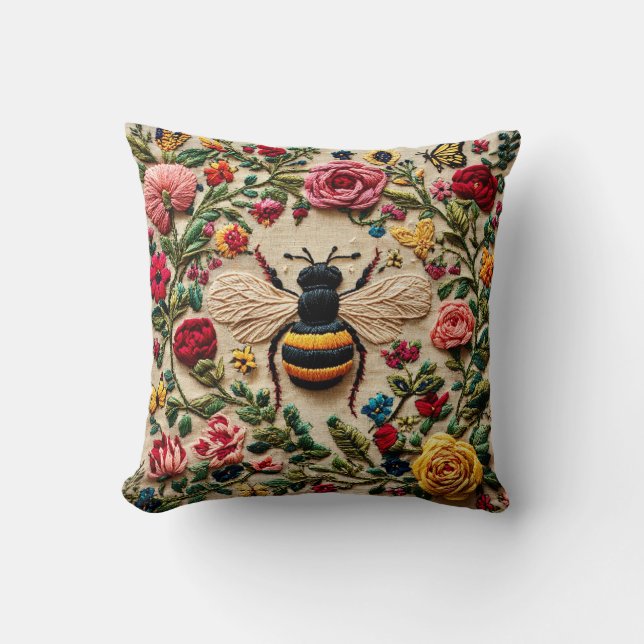 Coussin Abeille Brodee (Recto)
