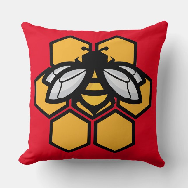 Coussin abeille dans une ruche (Recto)
