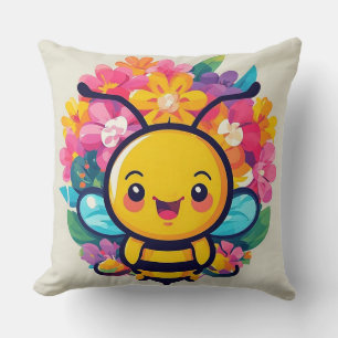 Coussin Abeille de dessin animé adorable