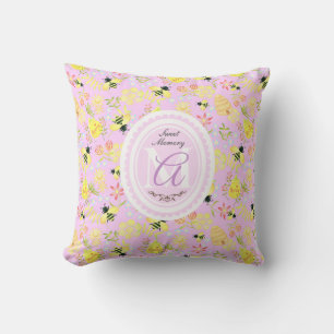 Coussin Abeille de miel rose